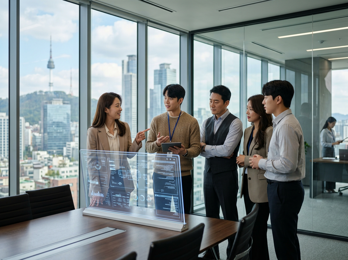 South Korean Corporate Team discussing AI